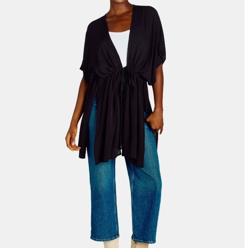 Time and Tru. Black Tie Front Cardigan/Kuana. Size XXL-XXXL. NWT.